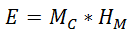 Energy, using Heating Value Mass formula